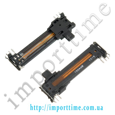100K B 6pin вертикальный,ползунковый стерео a=45mm