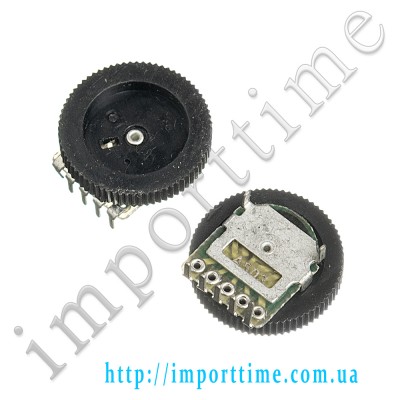 50K A  5pin d=16mm круговой, горизонтальный, стерео