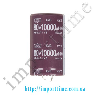 Конденсатор электролитический 10000мкФx 80В, 105°C, 35x60
