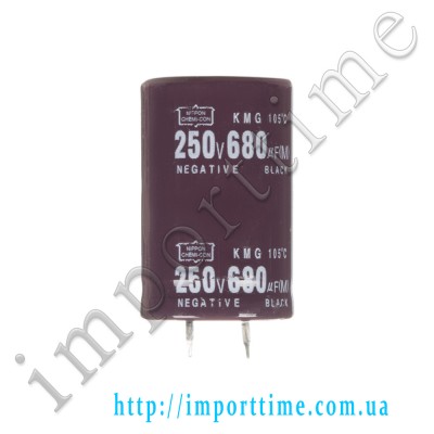 Конденсатор электролитический 680мкФx 250В, 105°C, 25x40