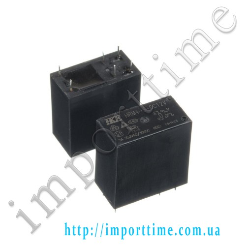 Реле 12V  5A 6pin (2 open ) 14F-12V  (HRM4-S-DC 12V)