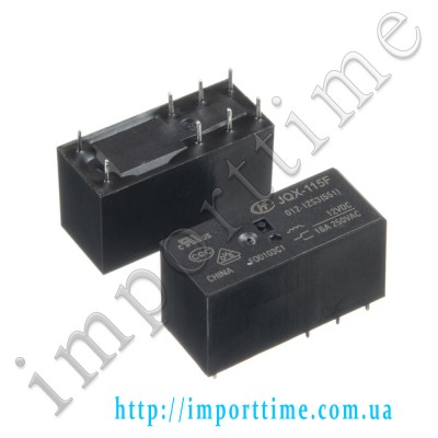 Реле 12V 16A 8pin (1 open  1 close) HF-115F-012-1ZS3