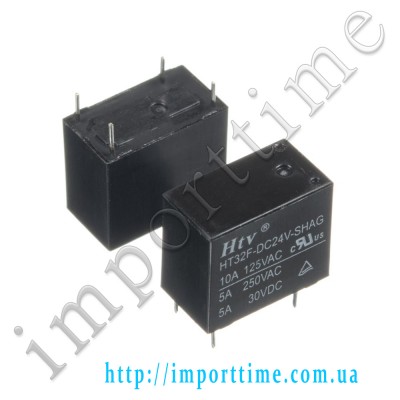 Реле 24V  5A  4pin (1 open )  HT32F