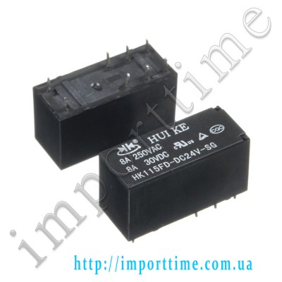 Реле 24V  8A 8pin (2 open  2 close) 14F-HK-115FD-DC24V