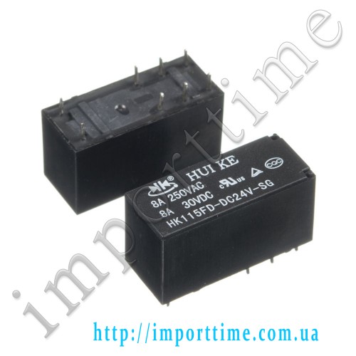 Реле 24V  8A 8pin (2 open  2 close) 14F-HK-115FD-DC24V