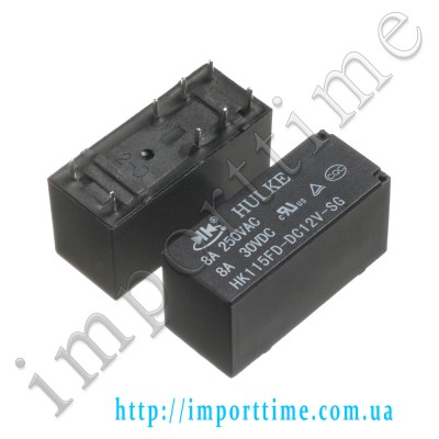 Реле 12V  8A 8pin (2 open  2 close) 14F-HK-115FD-DC12V